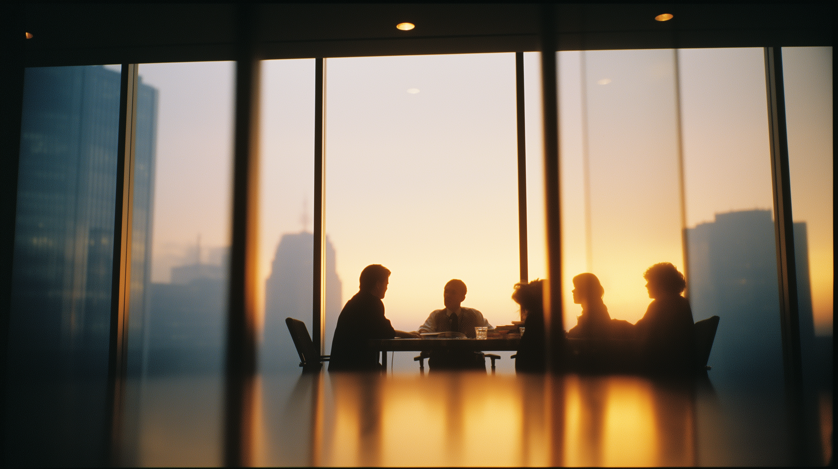 Advisory meeting at sunset