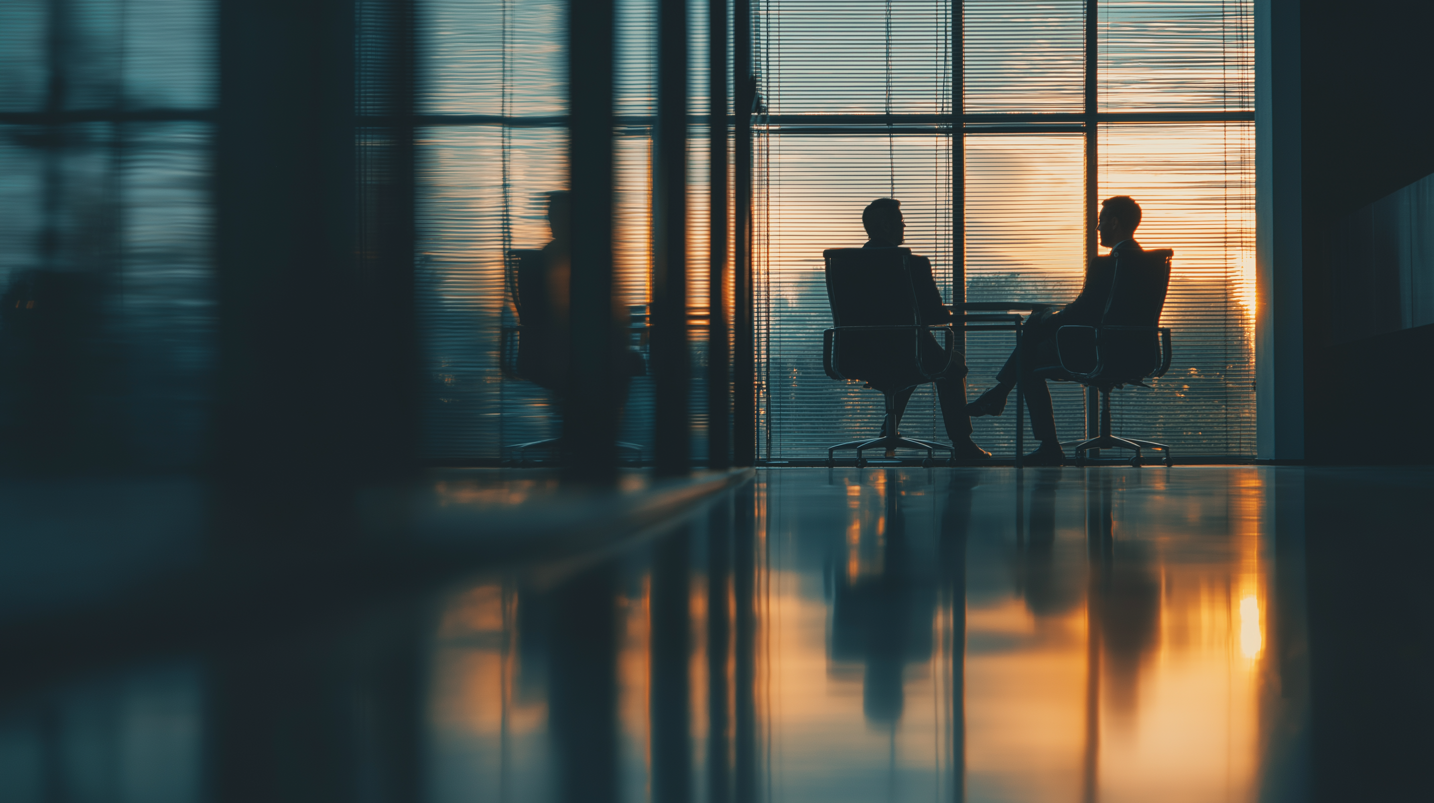 Evening meeting silhouette