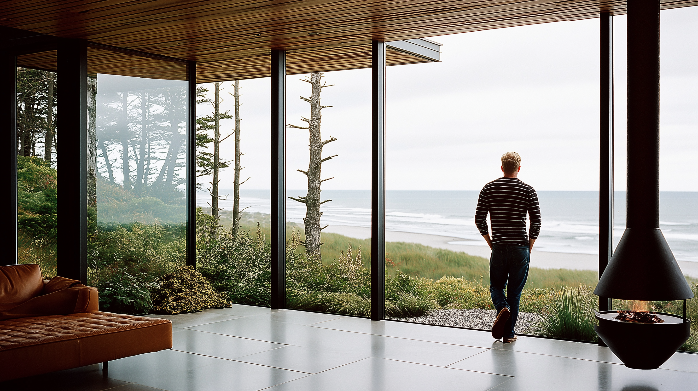 Client at beach house